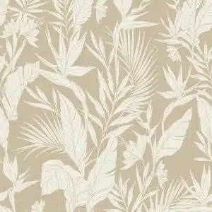 Omura Lucia on beige sävyinen lehtitapetti A71101