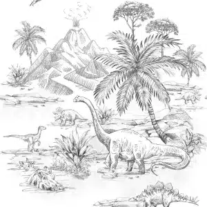 To the moon and back mustavalkoinen dinosaurus kuvatapetti 159237